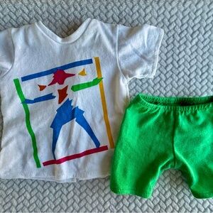 American Girl White and Green Doll Outfit